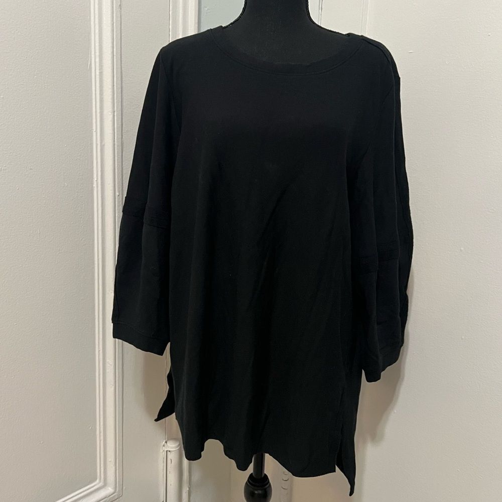 Elaine Kim bamboo fleece pullover balloon sleeve sweater in size XL